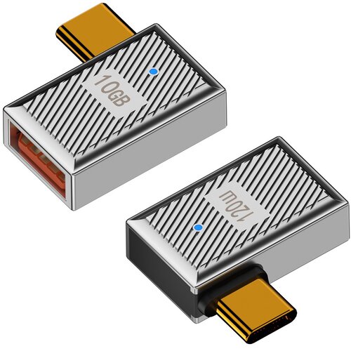 INF USB-A ženski na USB-C mo&amp;scaron;ki adapter s stranskim upogibom, 120 W, cinkova zlitina, (5000291551) Slike