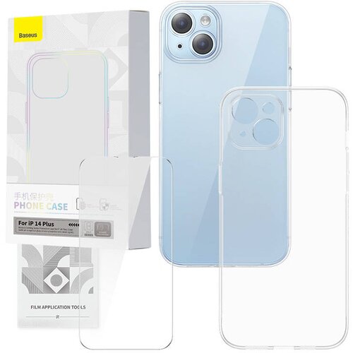 Baseus Corning zaščitni komplet prozornega ohišja in kaljenega stekla za iPhone 14 Plus, (20756084) Cene