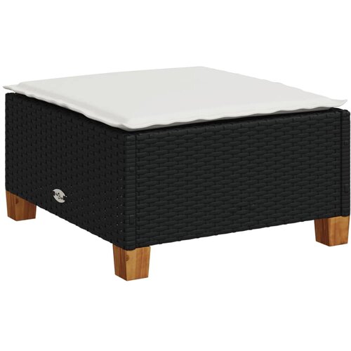 Maison Chic Vrtni stolček - Vrtni stoli z blazino črn 63,5x56x32 cm poli ratan JS821, (21877594) Cene