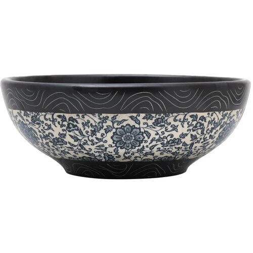 Maison Chic Umivalnik - Kopalna umivalnik Nadpultni črn in moder okrogel Φ41x14 cm keramika, (21684937) Cene