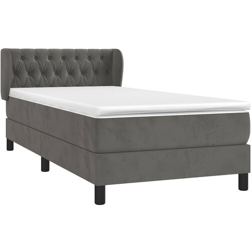 Box spring krevet s madracem tamnosivi 90x190 cm bar&amp;scaron;unasti Slike