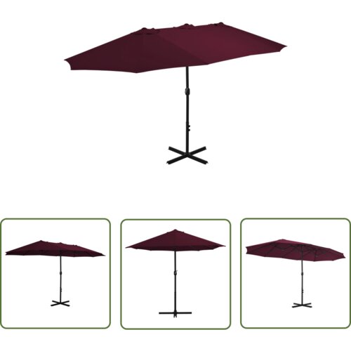 The Living Store Zunanji senčnik z aluminijastim drogom 460x270 cm bordo rdeč - Senčnik, (21742671) Cene