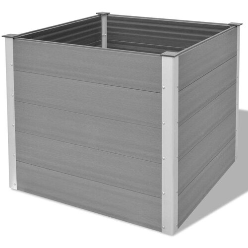  Posuda za Sadnju WPC 100x100x91 cm Siva Slike