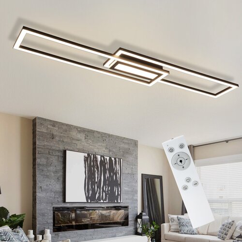 Nettlife LED stropna svetilka, črna, moderna geometrijska zatemnitvena stropna svetilka z daljinskim upravljalnikom, (5000046009) Cene
