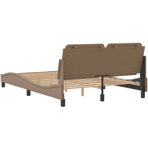 vidaXL Posteljni okvir z vzglavjem kapučino 120x200 cm umetno usnje, (21111353) Cene