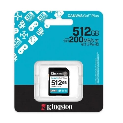 Kingston Canvas Go Plus SD memorijska kartica 512 GB, UHS-I, do 200 MB/s Slike