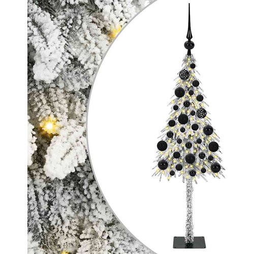  Božićno drvce s 150 LED svjetlima Bijelo 120 cm PE i čelik Slike