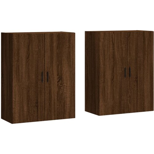 Maison Chic Stenska omarica - Zidna omarica 2 kosa rjavi hrast 69,5x34x90 cm iu519, (22063701) Slike