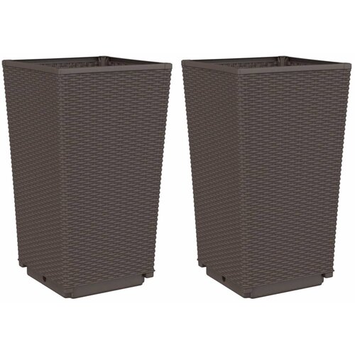 Maison Chic Vrtna cvetlična korita - Cvetlični Lonec 2 kosa rjava 32,5x32,5x57 cm PP, (21788556) Cene