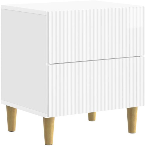 VidaXL Noćni ormar s ladicama Bijela visokog sjaja 43 x 34 5 x 48 cm - Bijela visokog sjaja 1 Slike