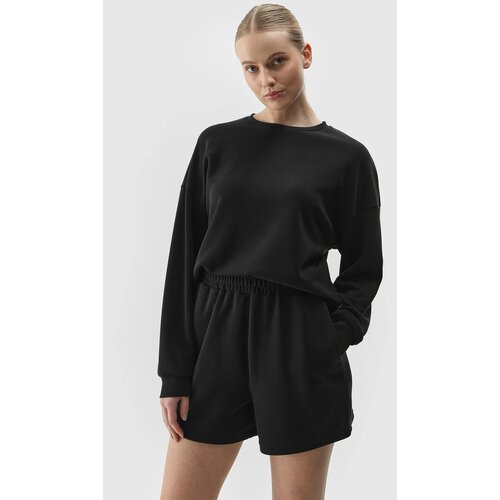 4f Women&amp;#039;s sweatshirt without fastening with the addition of modal - black Slike