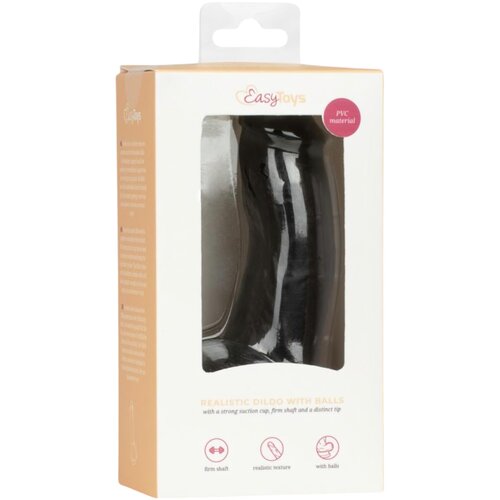EasyToys - Dildo Collection Dildo s testisi - 12 cm, črn Slike