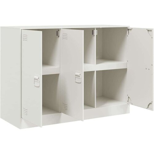VidaXL Komoda bela 99x39x73 cm jeklo Slike