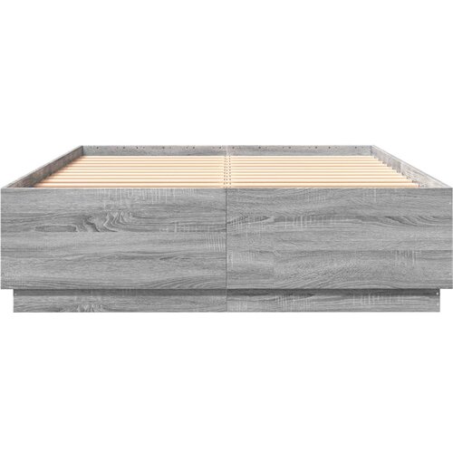  Okvir za krevet s LED svjetlima boja hrasta 120 x 200 cm drveni Slike