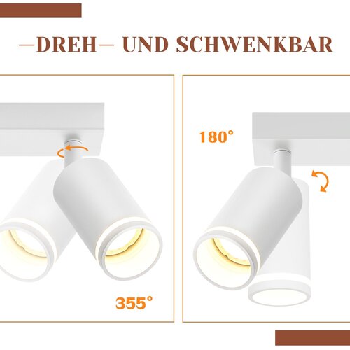Nettlife Moderna bela stropna svetilka: 3 nastavljivi kovinski stropni reflektorji, stropna svetilka GU10, za spalnico, brez žarnice, (22116853) Cene