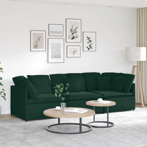  Modularna sofa s jastucima, bar&amp;scaron;unasta tamnozelena Slike