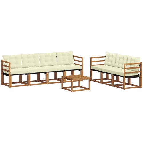  Set vanjskih sofa 8 kom. Prirodna i krem Slike