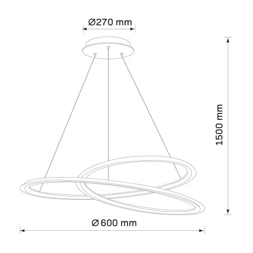  LED luster na sajli TANGO LED/44W/230V 4000K prečnik 60 cm crna Slike