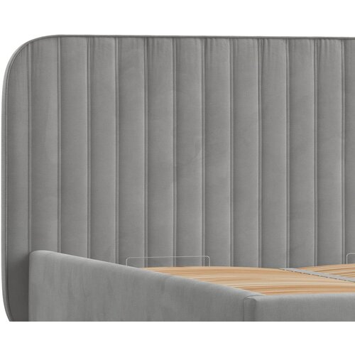 Maison de R&amp;ecirc;ve Siva oblazinjena zakonska postelja s prostorom za shranjevanje z letvenim dnom 140x200 cm Noto &amp;ndash; Slike
