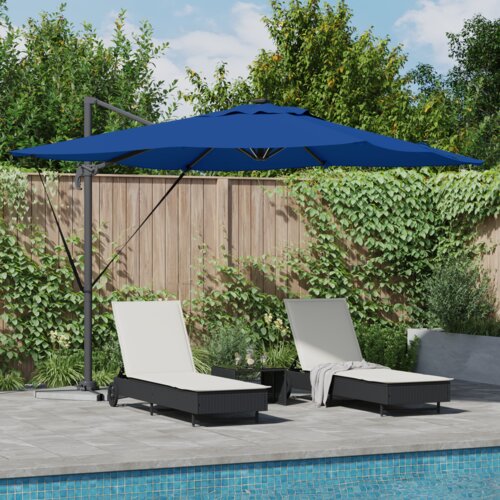 vidaXL kantilever roma senčnik z led-ji azurno modra 286x285x270 cm aluminij Cene