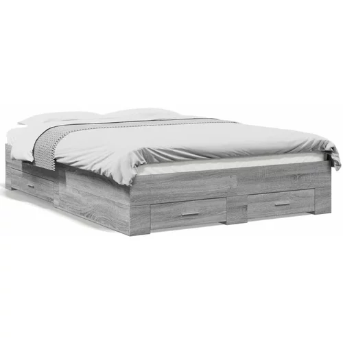  Okvir za krevet s ladicama boja hrasta 140x190 cm drveni