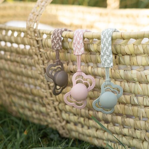 Bibs Paci Braid kopča za dudu Sage / Ivory 1 kom Slike