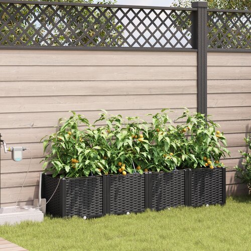 vidaXL Vrtna Sadilica Crna Plastika 160 x 40 x 37.5 cm Cene