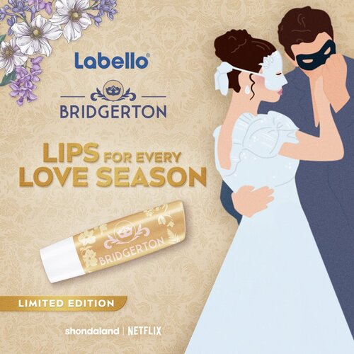 Labello Bridgerton Vanilla Biscuit hranilni in vlažilni balzam za ustnice 4.8 g Slike