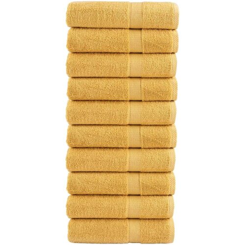 vidaXL Premium brisače 10 kosi zlata 70x140 cm 600 g/m2 100 % bombaž Cene