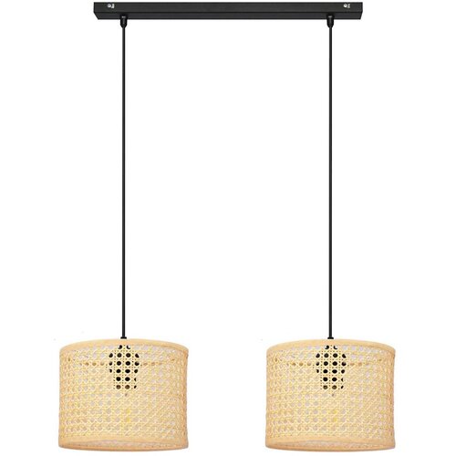  Visilica na sajli ALBA 2xE27/15W/230V ratan/crna Cene