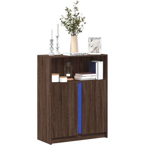  Komoda s LED svjetlima boja hrasta 77 x 34 x 100 cm drvena Cijene