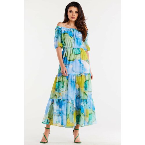 Awama Woman's Dress A504 Blue/Pattern Cene