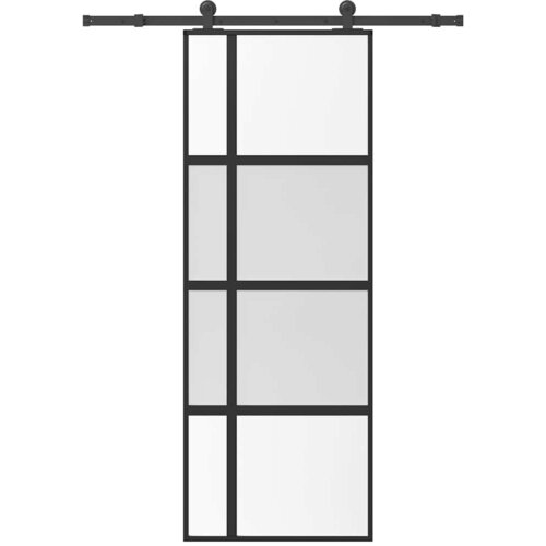 VidaXL Klizna vrata s priborom 76 x 205 cm kaljeno staklo i aluminij Slike