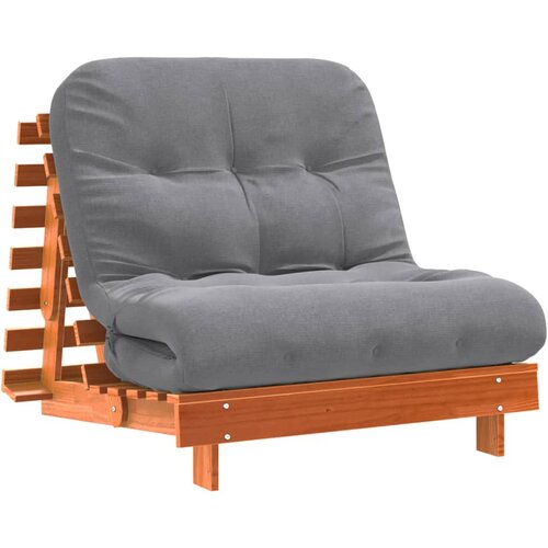 Maison Chic futon - futonski ležalnik z ležiščem voščeno rjava 80x206x11 cm trdna borovina, (21729498) Cene