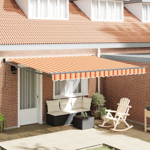 VidaXL Ročna zložljiva tenda Rumena in Oranžna 400x300 cm Slike