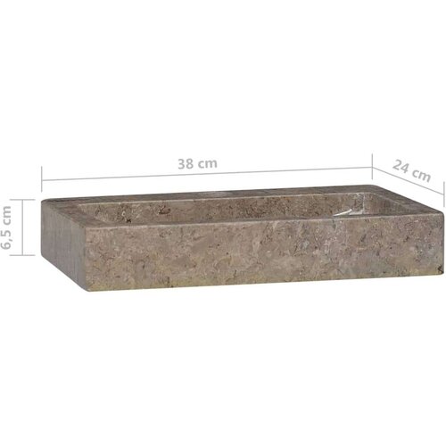 VidaXL Umivaonik sivi 38 x 24 x 6,5 cm mramorni Slike