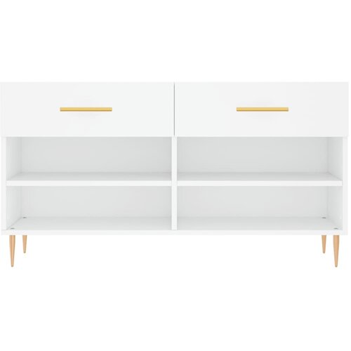  Klupa za cipele bijela 102 x 35 x 55 cm od konstruiranog drva Slike