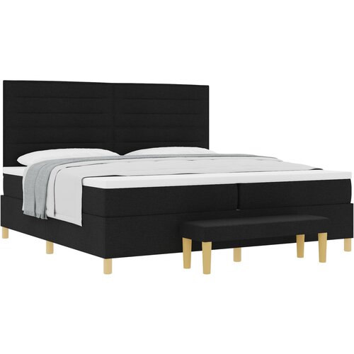 vidaXL Box spring krevet s madracem Crna 200 x 200 cm tkanina Cene