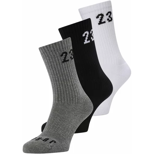 Jordan Sportske čarape siva melange / crna / bijela