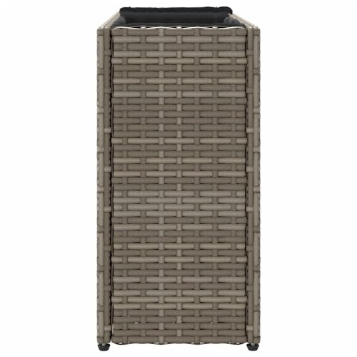  Vrtna sadilica s 2 posude siva 90 x 20 x 40 cm od poliratana Slike