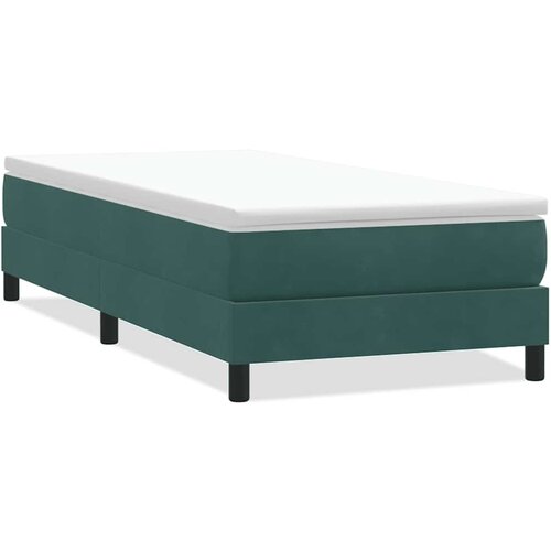 Maison Chic Box spring postelja - Vzmetna postelja brez vzmetnico temno zelena 80x220 cm žamet SL12386, (21900599) Slike