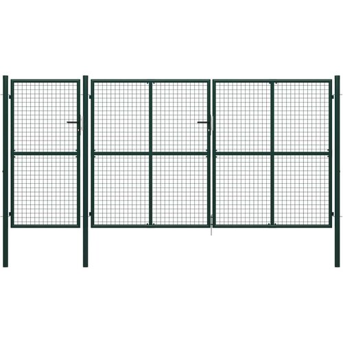  Vrtna vrata jeklena 400x150 cm zelena Cene
