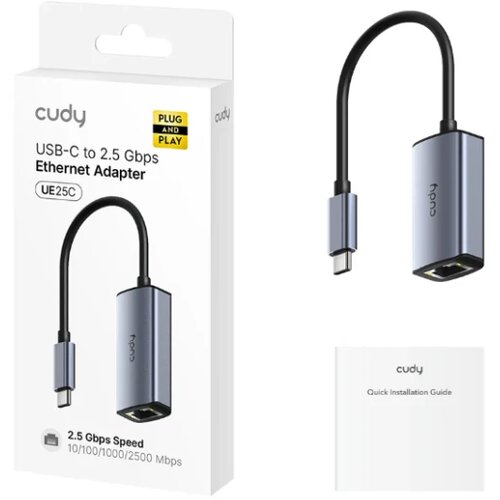 Cudy UE25C, USB-C adapter za Ethernet od 2.5 Gbps, 10/100/1000/2500 Mbps Cene