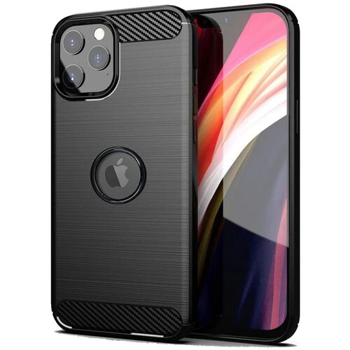  Gumijasti / gel etui Carbon za Apple iPhone 13 (6.1") - črni Cene