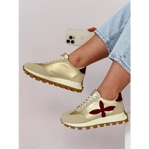 DStreet Sportowe sneakersy damskie FLEXIMOT bordowe Slike