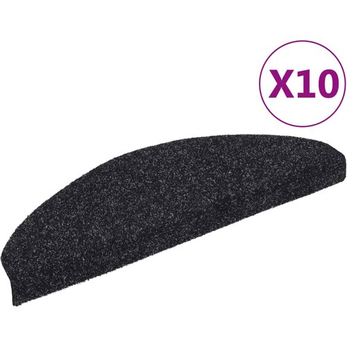  Prostirke za stepenice, samoljepljive, 10 kom, 65x21x4 cm, crne, poluokrugle, velike Slike