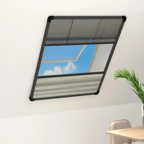 vidaXL Plise komarnik za okna aluminij 80x120 cm s senčilom