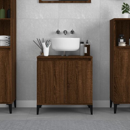 vidaXL Ormarić za umivaonik boja smeđeg hrasta 58 x 33 x 60 cm drveni Cijene
