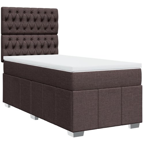 vidaXL Box spring postelja z vzmetnico temno rjava 100x200 cm blago, (21304536) Cene