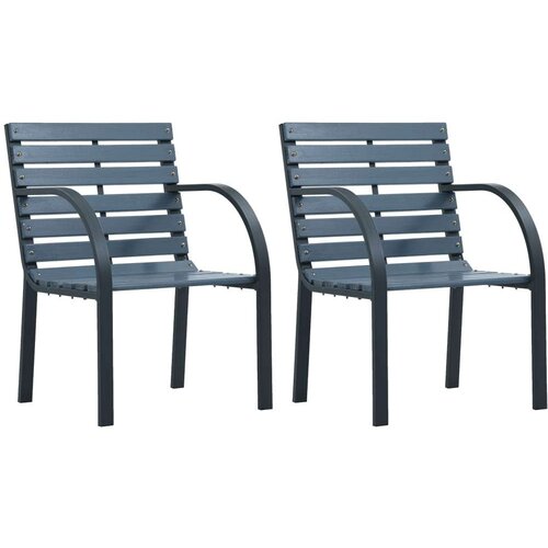  Vrtne stolice 2 kom sive od masivne jelovine i čelika Cijene